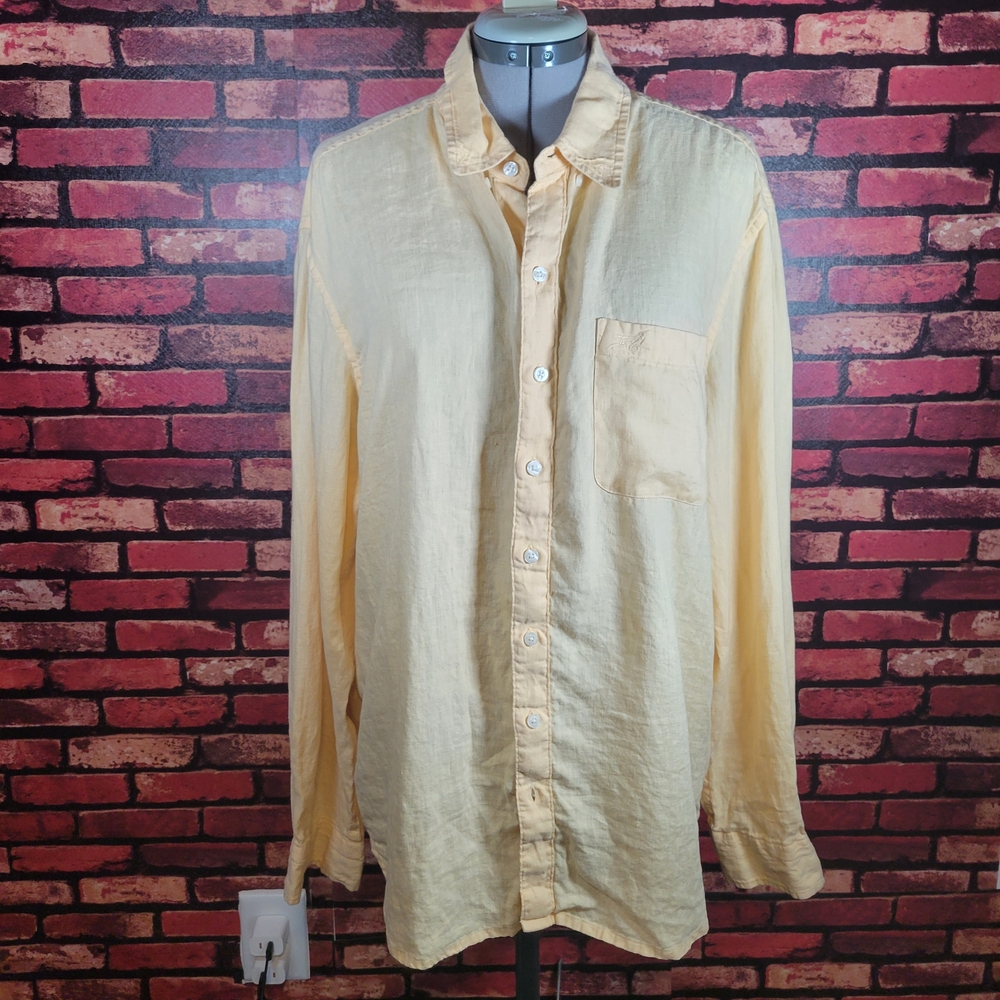 Casual Yellow Button-Down Shirt for Men